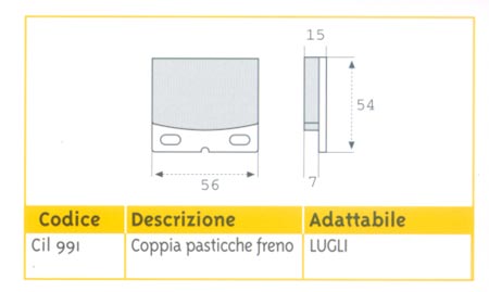 COPPIA PASTICCHE FRENO LUGLI