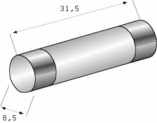 FUSIBILE RAP. 10A. 8,5x31,5 IN CERAM.