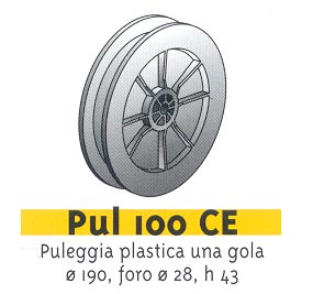 PULEGGIA 1 GOLA IN PLASTICA
