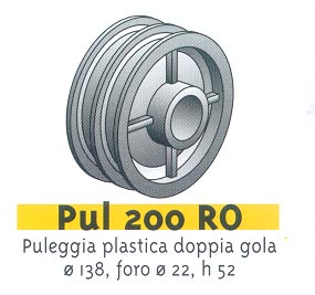 PULEGGIA PLASTICA 2 GOLE